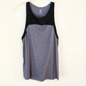 Black Silver Split Back Razor Tank A47